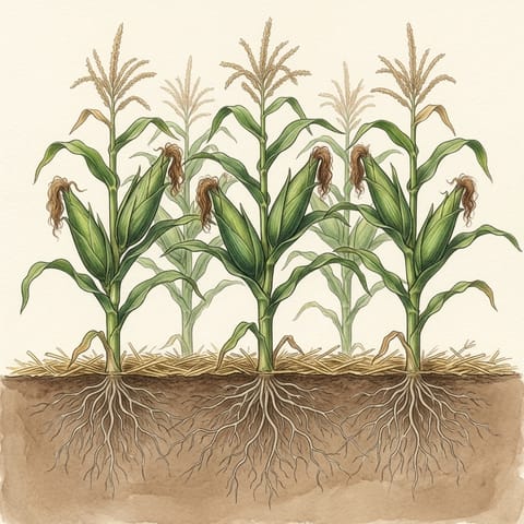 Plump cobs in green husks with brown, dry silks