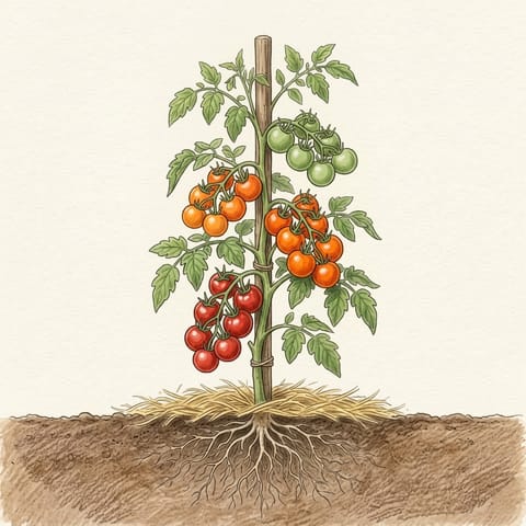 Tomatoes turning from green to red